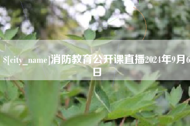 商丘消防教育公开课直播2024年9月6日