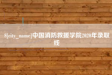 商丘中国消防救援学院2020年录取线