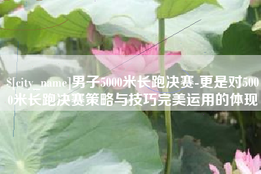 商丘男子5000米长跑决赛-更是对5000米长跑决赛策略与技巧完美运用的体现