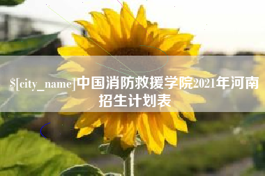 商丘中国消防救援学院2021年河南招生计划表